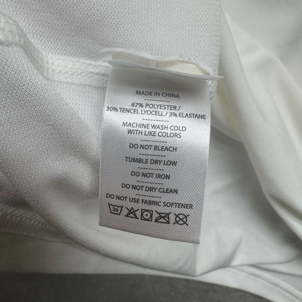 Rhone Polo Shirt Mens Large White Stretch Performance Collared‎ preppy Golf Logo - Picture 7 of 9
